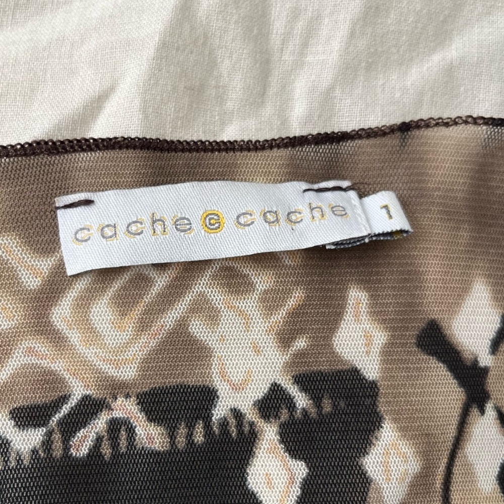 Cache Cache Brown Abstract Print Sheer Asymmetric… - image 10